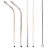 Load image into Gallery viewer, Reusable, eco-friendly, stainless steel Straws - 4 straws per pack