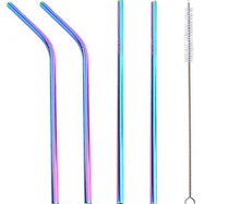 Load image into Gallery viewer, Reusable, eco-friendly, stainless steel Straws - 4 straws per pack