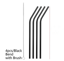 Load image into Gallery viewer, Reusable, eco-friendly, stainless steel Straws - 4 straws per pack