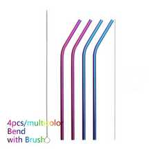 Load image into Gallery viewer, Reusable, eco-friendly, stainless steel Straws - 4 straws per pack