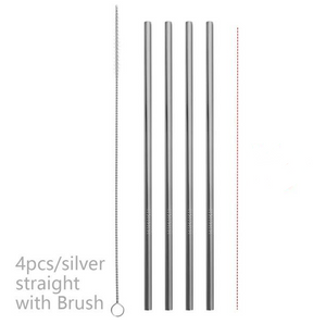 Reusable, eco-friendly, stainless steel Straws - 4 straws per pack