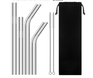 Reusable, eco-friendly, stainless steel Straws - 4 straws per pack